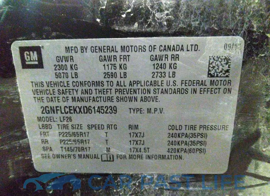 2GNFLCEKXD6145239# 9