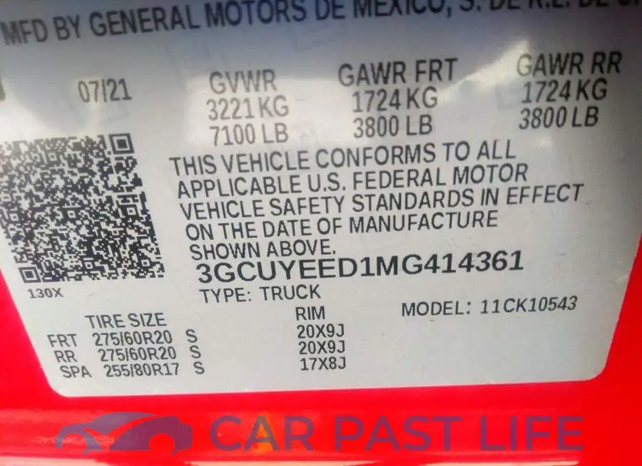 3GCUYEED1MG414361# 9