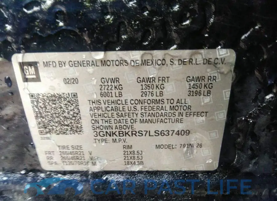 3GNKBKRS7LS637409# 9