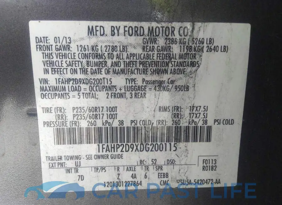 1FAHP2D9XDG200115# 9