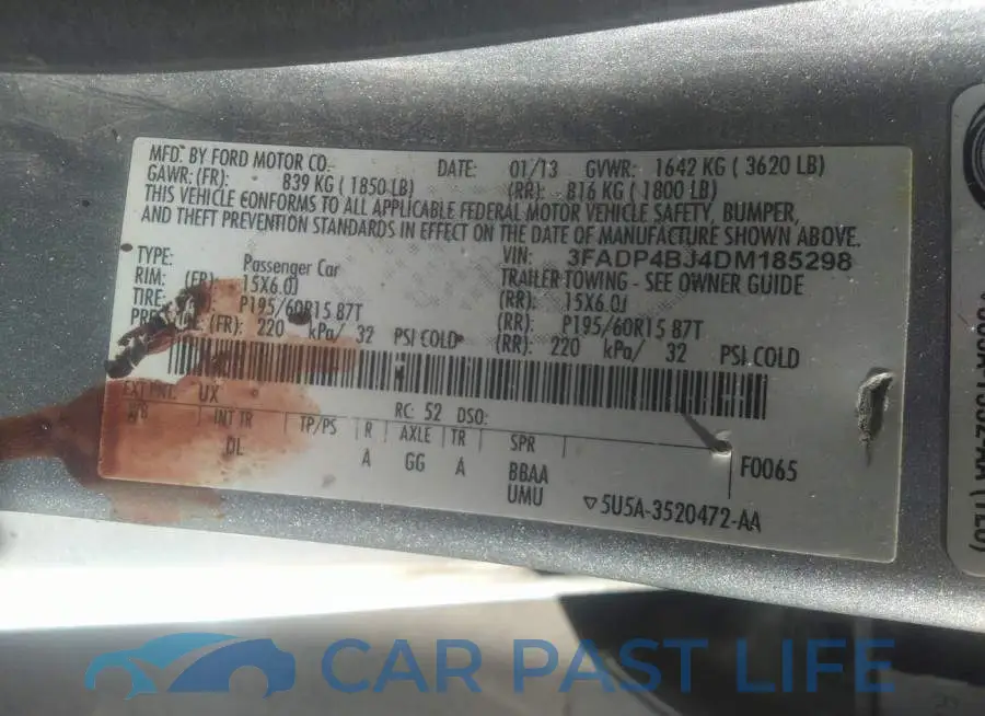 3FADP4BJ4DM185298# 9
