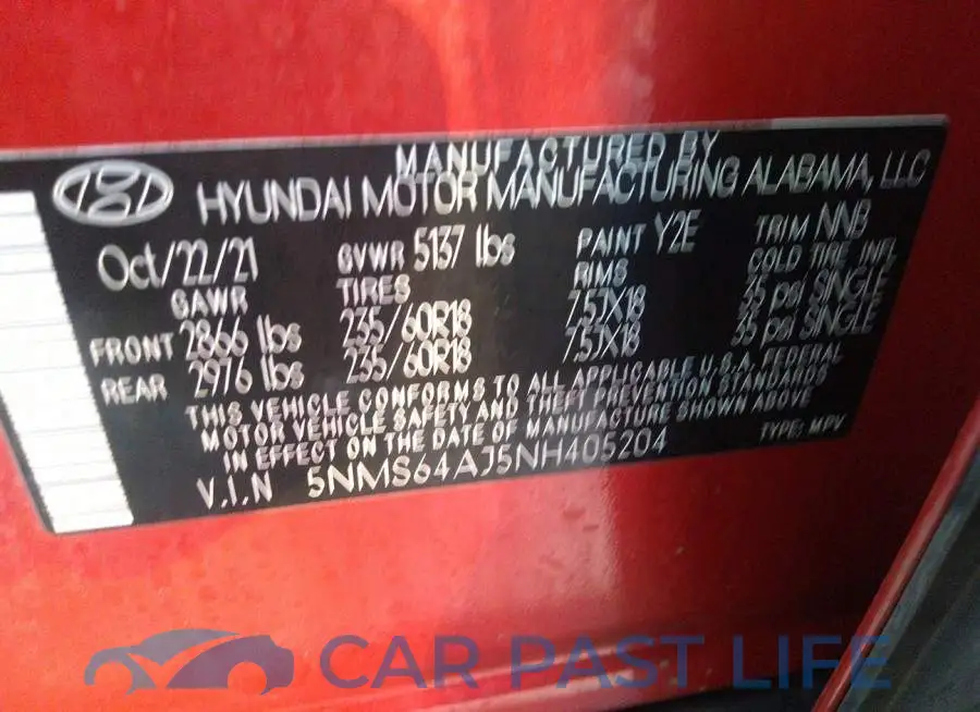 5NMS64AJ5NH405204# 9
