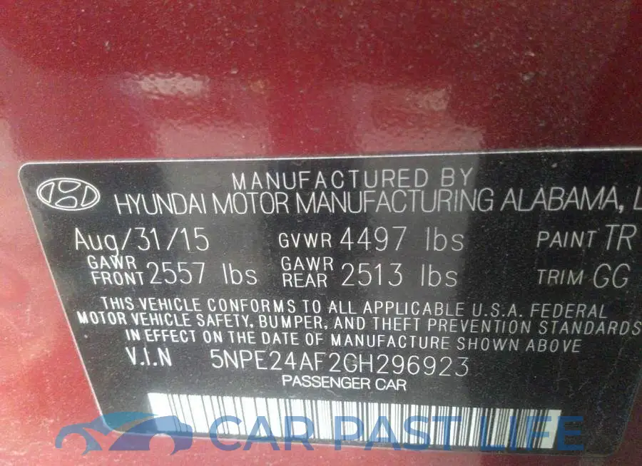 5NPE24AF2GH296923# 9