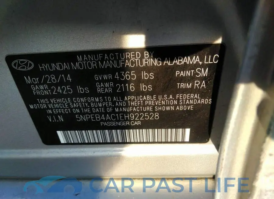 5NPEB4AC1EH922528# 9
