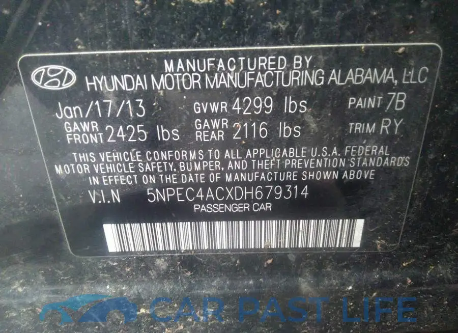 5NPEC4ACXDH679314# 9