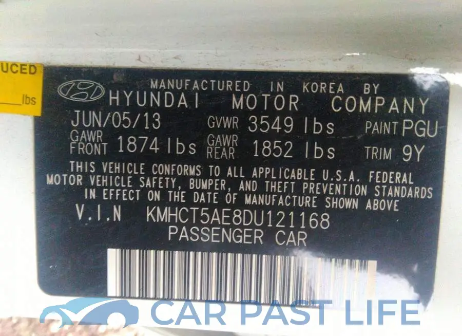 KMHCT5AE8DU121168# 9