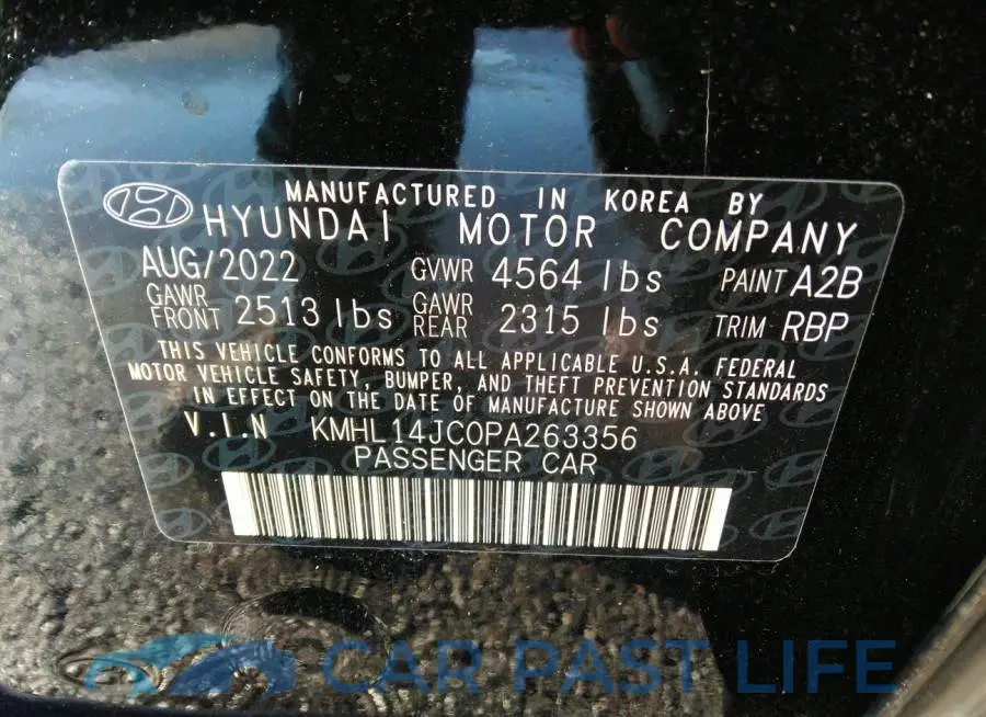 KMHL14JC0PA263356# 9