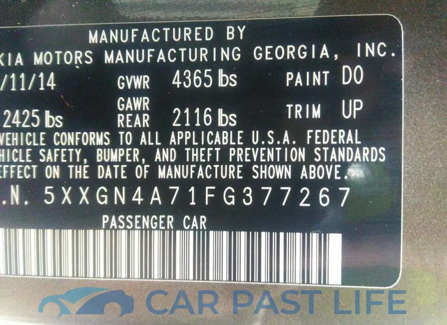 5XXGN4A71FG377267# 9