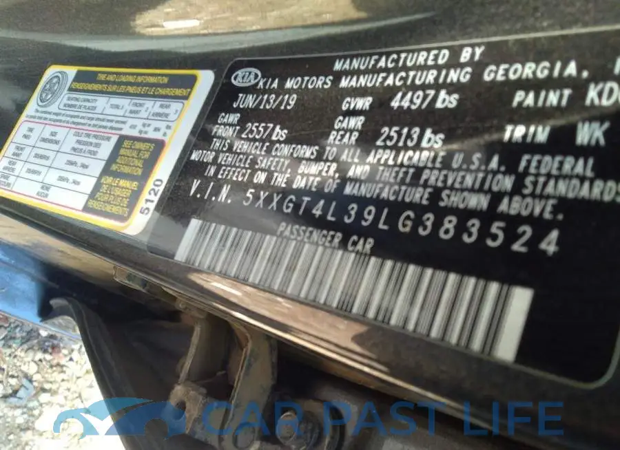 5XXGT4L39LG383524# 9