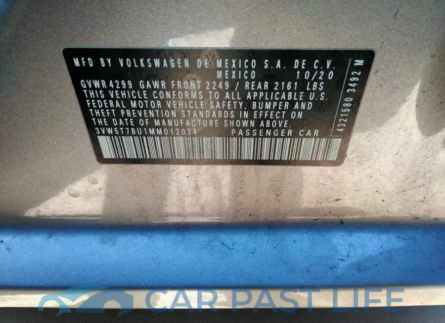 3VW5T7BU1MM012034# 9