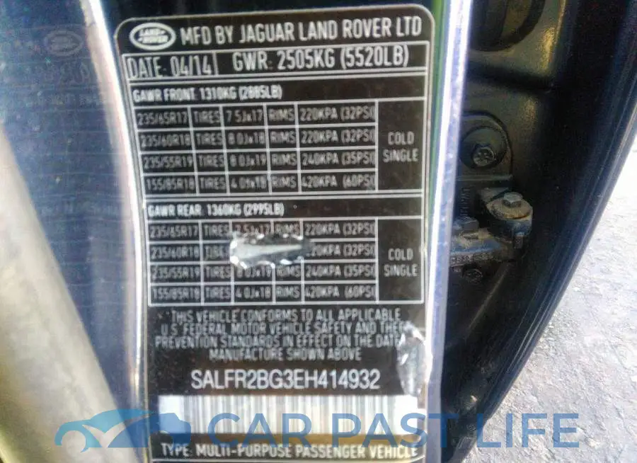 SALFR2BG3EH414932# 9