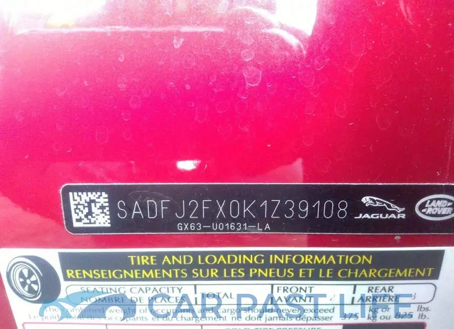 SADFJ2FX0K1Z39108# 9