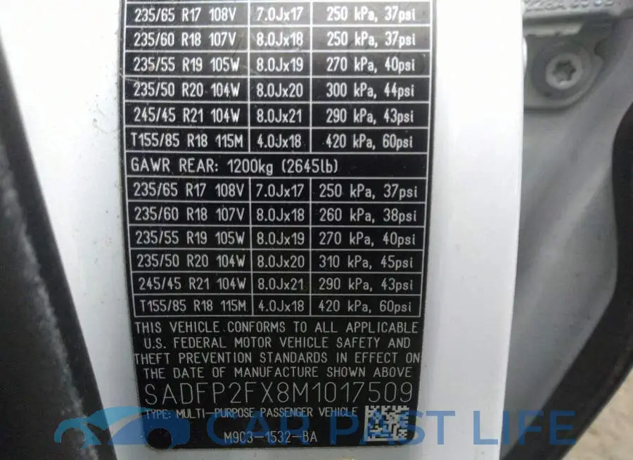 SADFP2FX8M1017509# 9