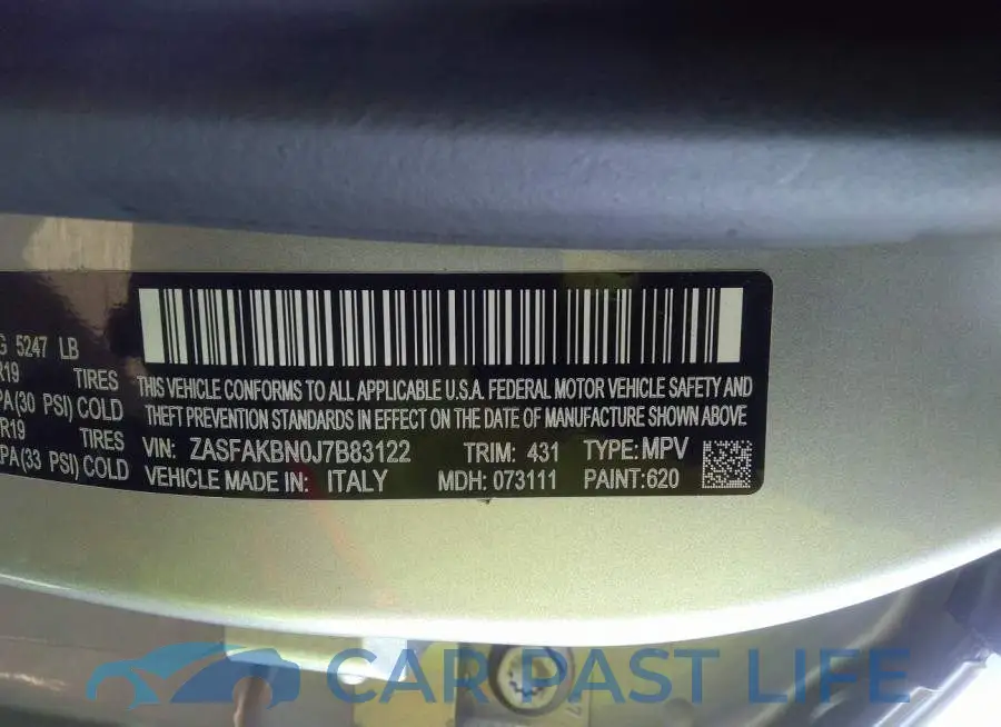 ZASFAKBN0J7B83122# 9