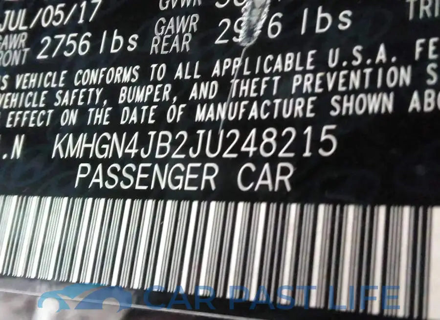 KMHGN4JB2JU248215# 9