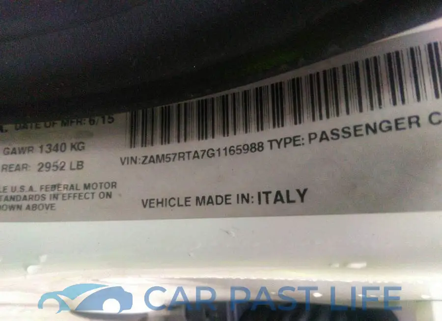 ZAM57RTA7G1165988# 9