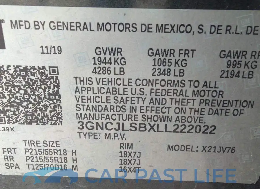 3GNCJLSBXLL222022# 9