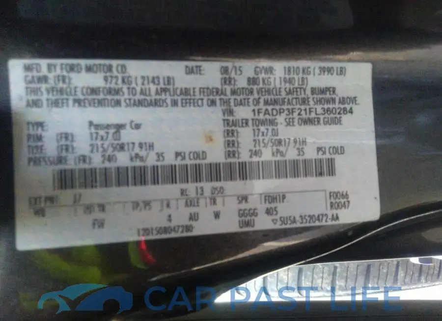 1FADP3F21FL360284# 9
