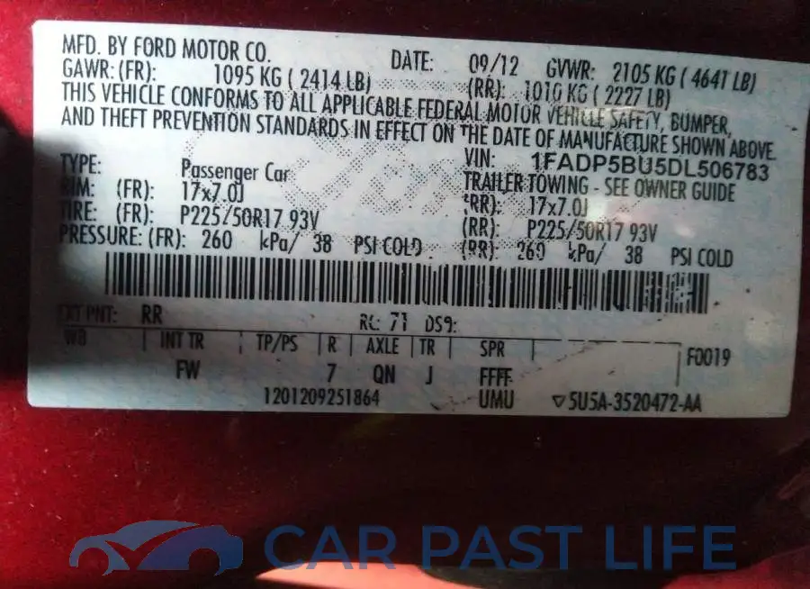 1FADP5BU5DL506783# 9