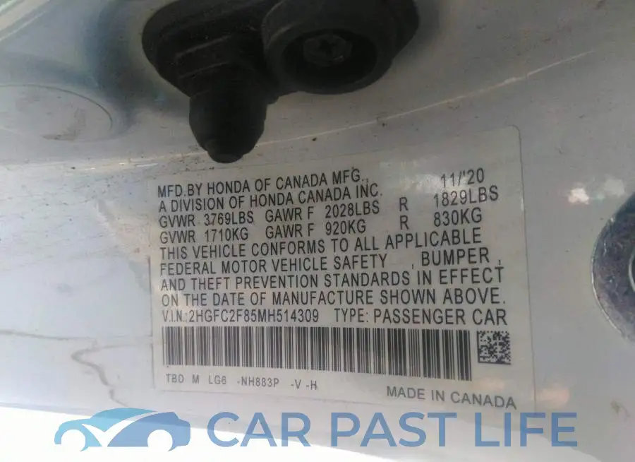 2HGFC2F85MH514309# 9