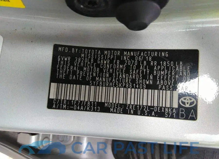 5YFBURHE5KP861409# 9