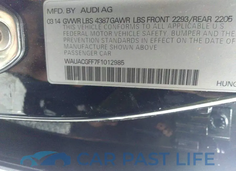 WAUACGFF7F1012985# 9