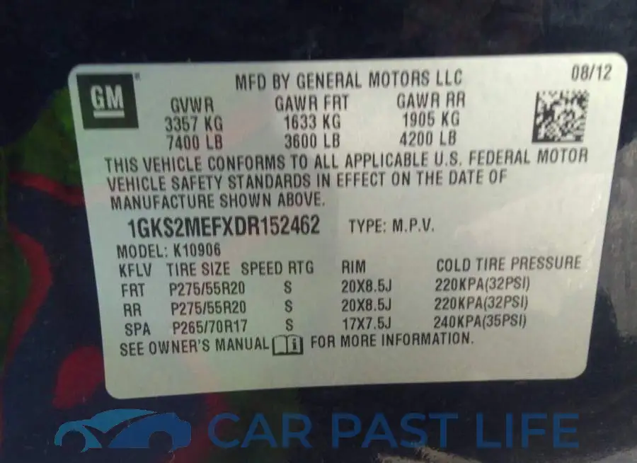 1GKS2MEFXDR152462# 9