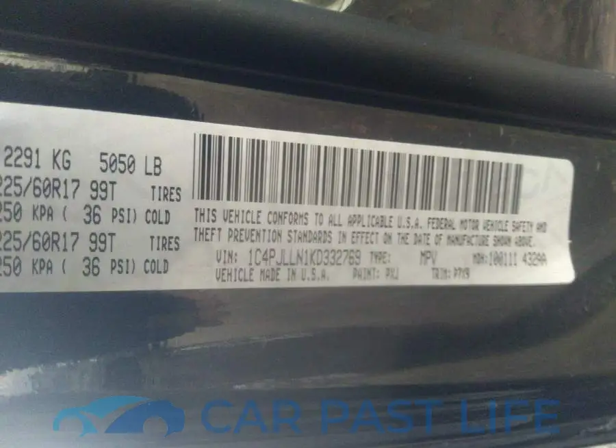 1C4PJLLN1KD332769# 9