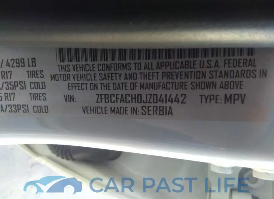 ZFBCFACH0JZ041442# 9