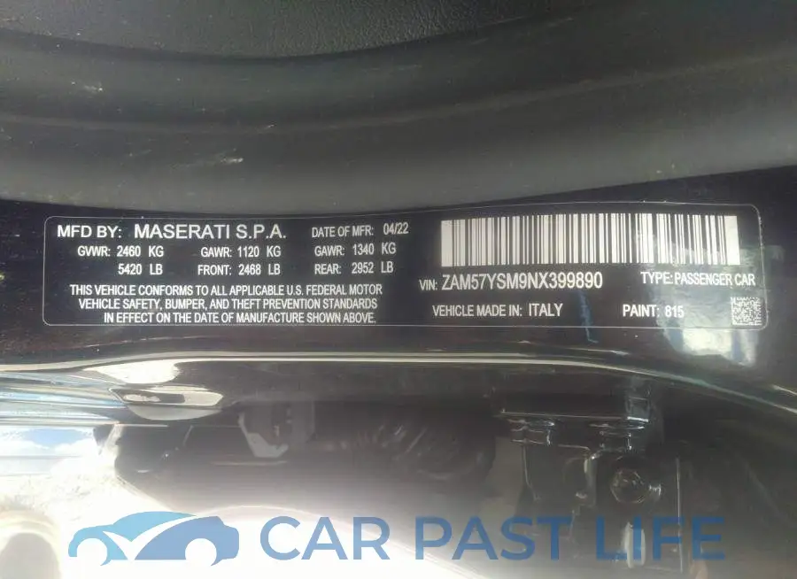 ZAM57YSM9NX399890# 9