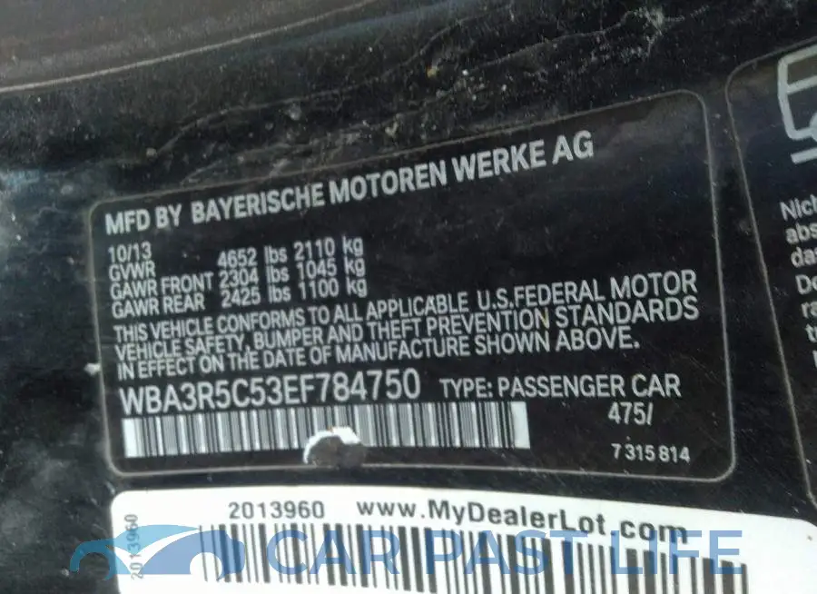 WBA3R5C53EF784750# 9