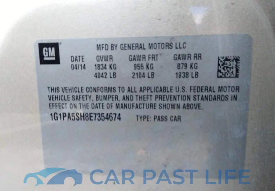 1G1PA5SH8E7354674# 9