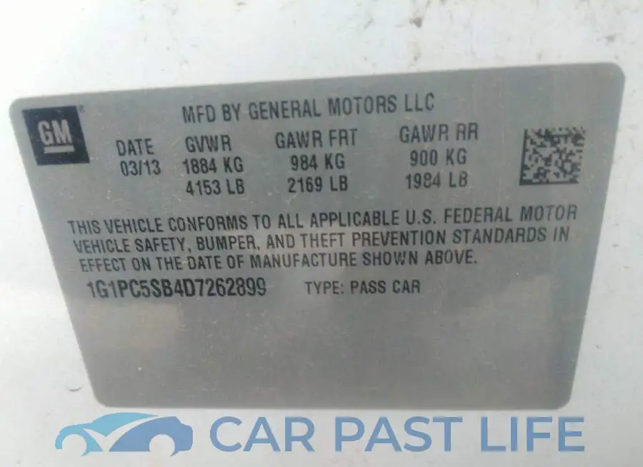 1G1PC5SB4D7262899# 9