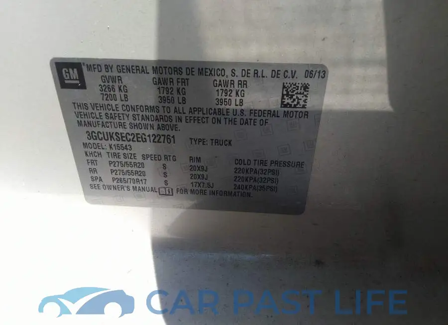 3GCUKSEC2EG122761# 9