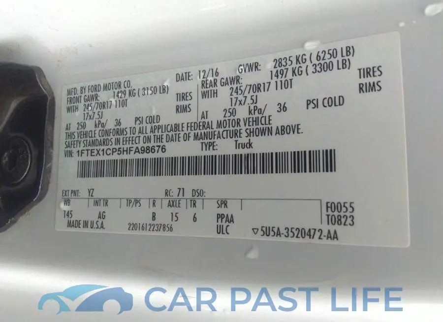 1FTEX1CP5HFA98676# 9