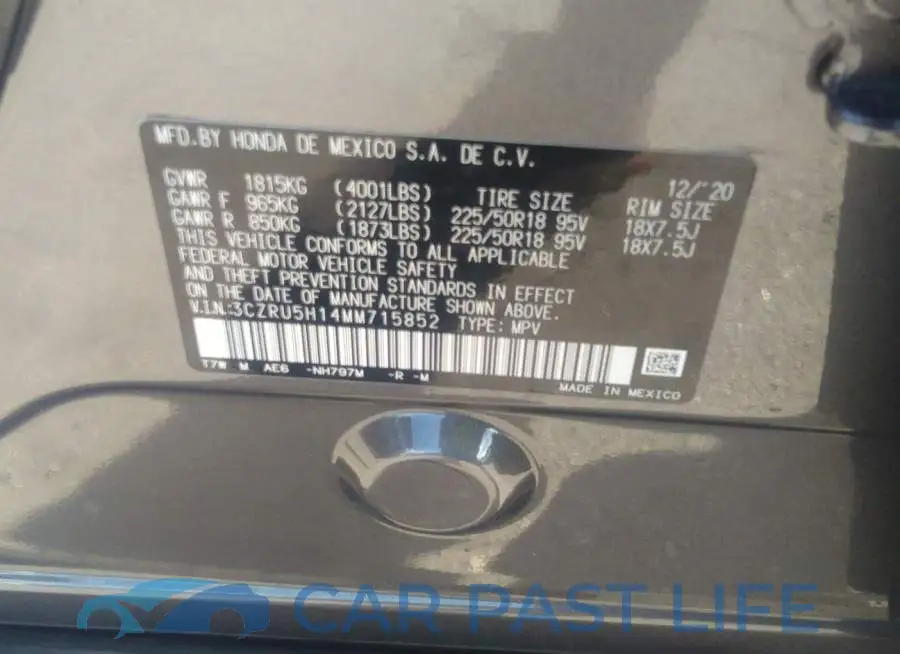 3CZRU5H14MM715852# 9