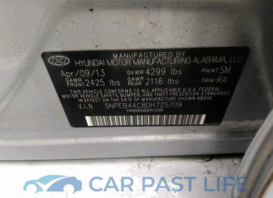 5NPEB4AC8DH725709# 9
