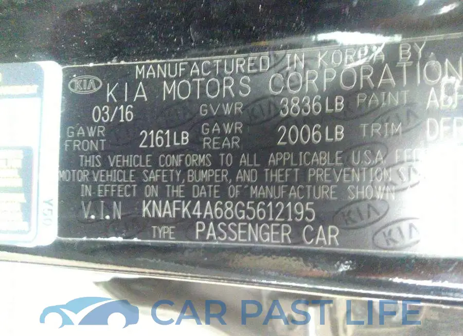 KNAFK4A68G5612195# 9