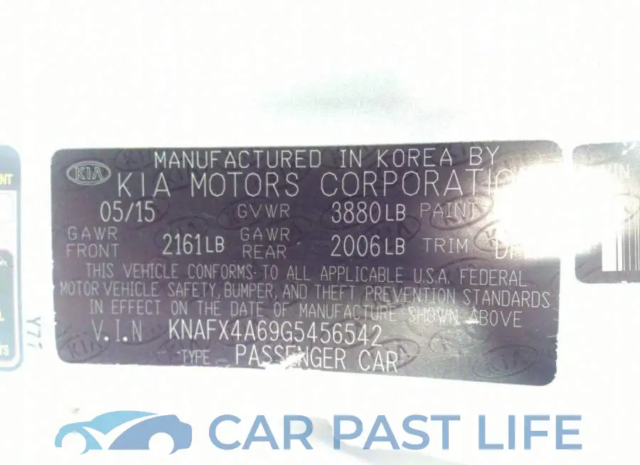 KNAFX4A69G5456542# 9