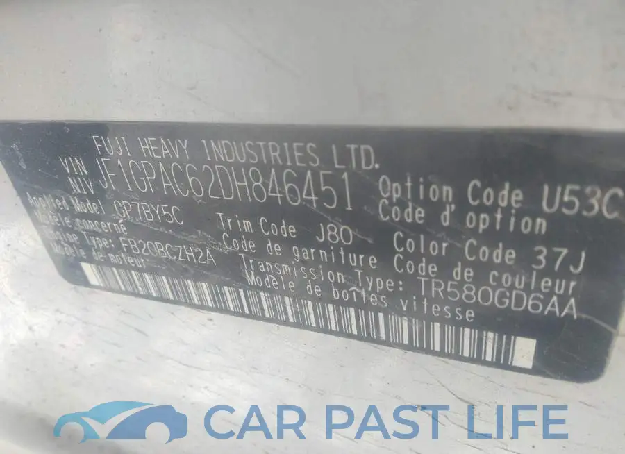 JF1GPAC62DH846451# 9