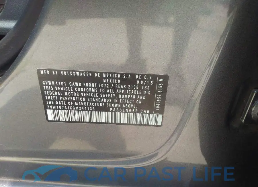 3VW167AJXGM244133# 9