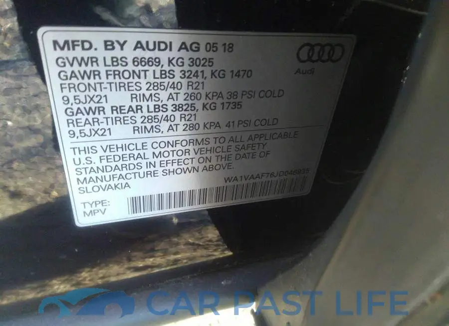 WA1VAAF76JD046935# 9