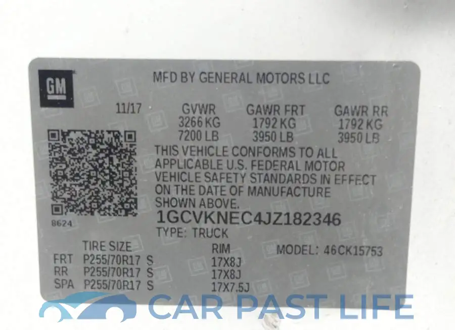 1GCVKNEC4JZ182346# 9