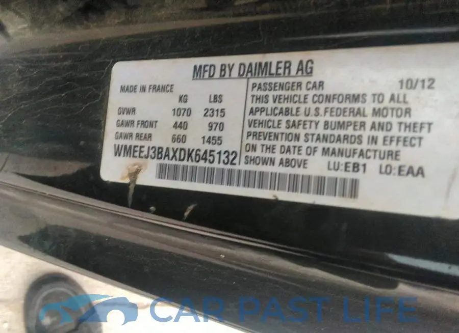 WMEEJ3BAXDK645132# 9