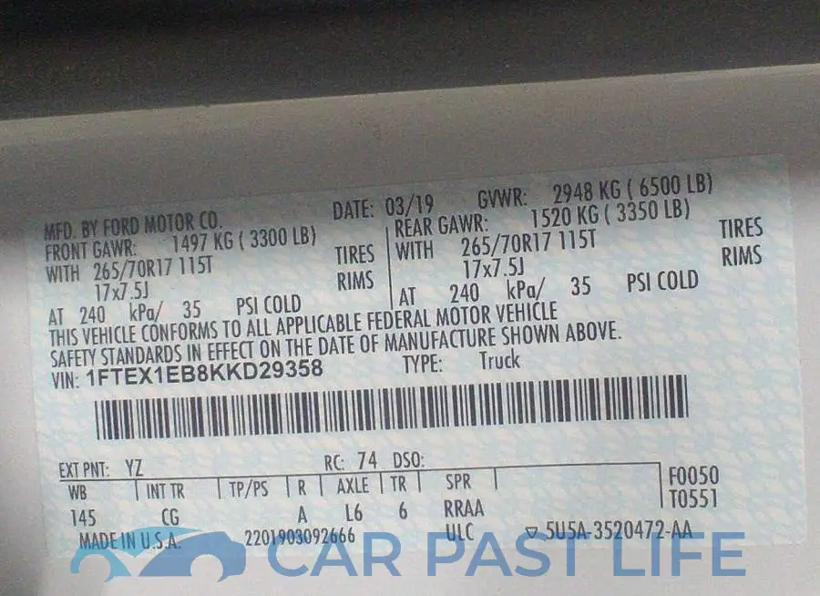 1FTEX1EB8KKD29358# 9