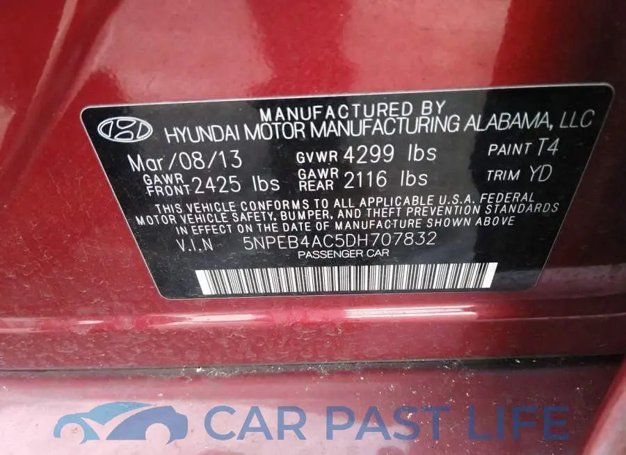 5NPEB4AC5DH707832# 9