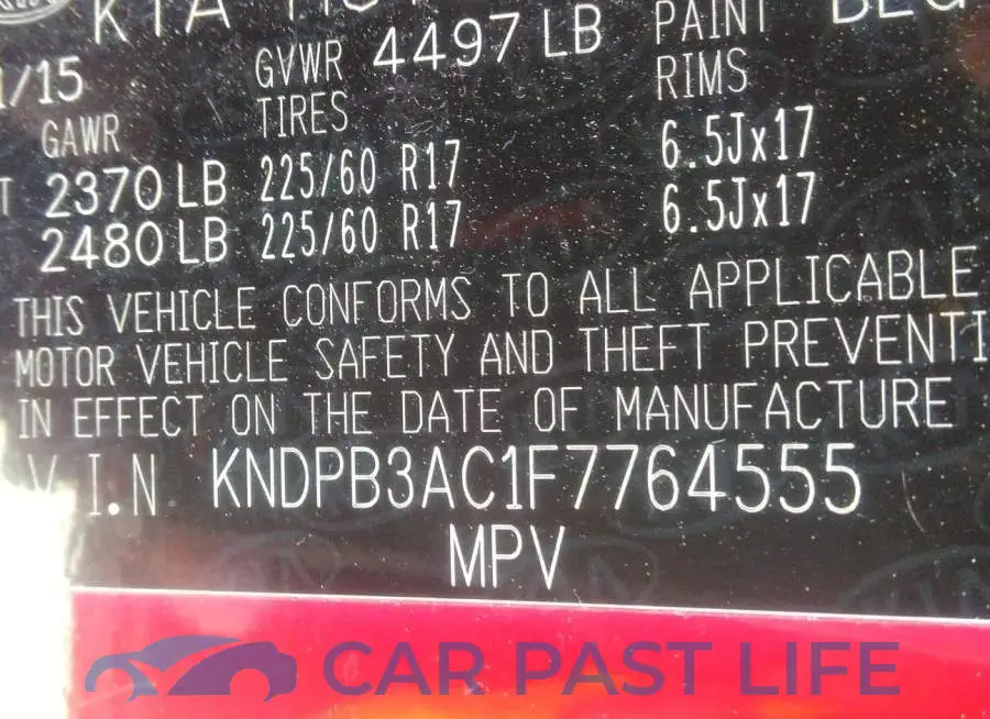KNDPB3AC1F7764555# 9