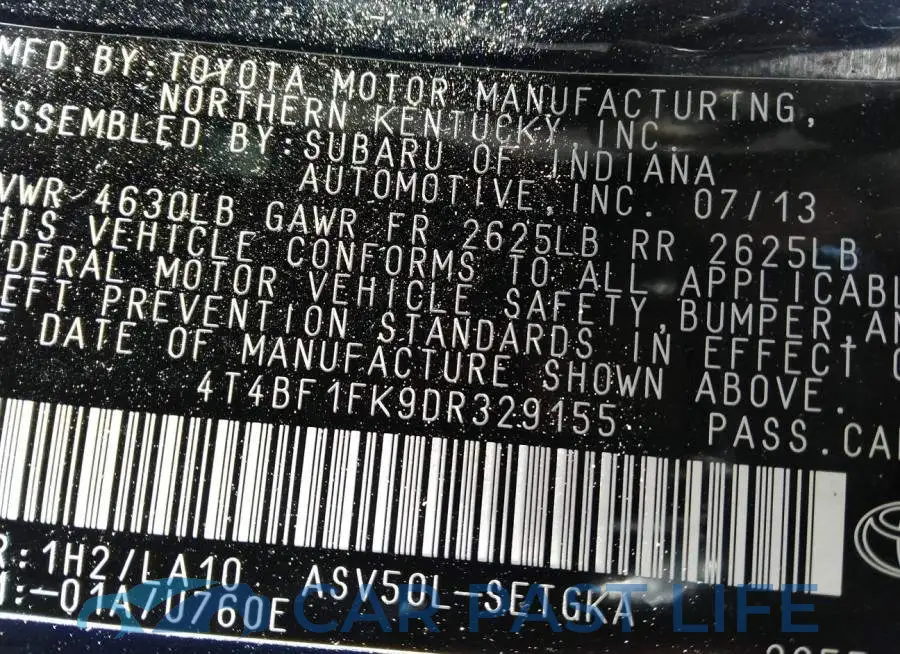 4T4BF1FK9DR329155# 9