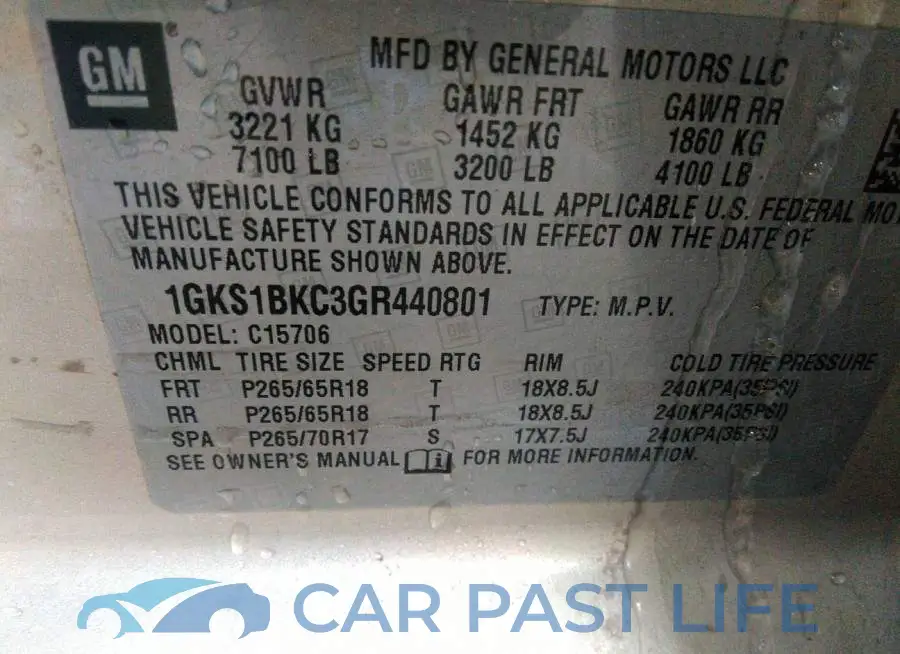 1GKS1BKC3GR440801# 9
