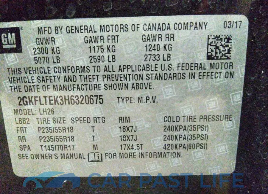 2GKFLTEK3H6320675# 9